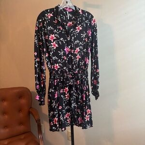 Free People‎ Pink and Black Long Sleeve Dress